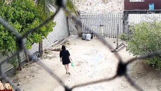 She goes almost nude on street
