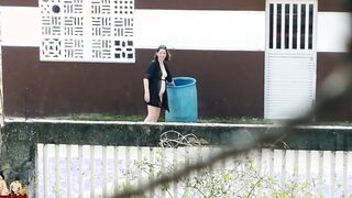 She goes almost nude on street