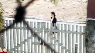She goes almost nude on street