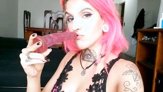 Hottie having fun with dildo