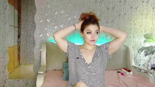 Russian sluts caresses herself on the camera and plays