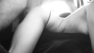 Huge penis banged! a noisy whore inside the vehicle