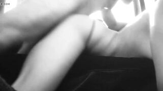 Huge penis banged! a noisy whore inside the vehicle