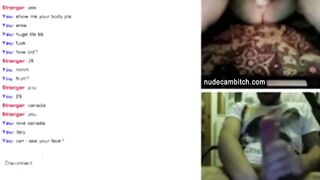 Dark Hair showing her big naturals on live web cam chat