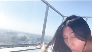 Crazy Hot balcony head with watch