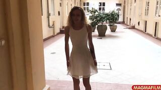 Trashy Beauty gets anally cumshot