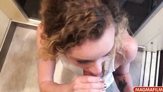 Trashy Beauty gets anally cumshot