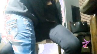 Spycam Goddess blond jerks me of while finger fucking herself