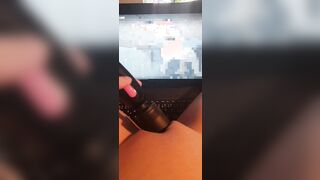 Best squirt orgasm while watching Glory hole porn