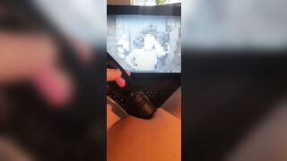 Best squirt orgasm while watching Glory hole porn