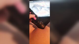 Best squirt orgasm while watching Glory hole porn
