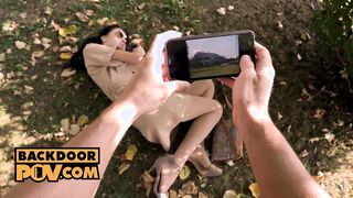 Point of view - Alyssa Bounty slim anal hoe riding penis and orgasm