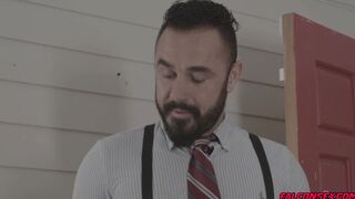 Angel gets hit with a thick load to his face