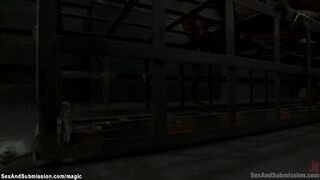 Stunning ebony slave rough fucked
