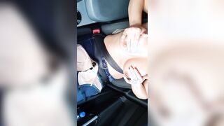 having fun with hooters inside the vehicle