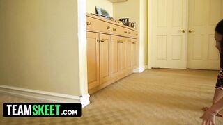 TeamSkeet - Adorable Hispanic With Puffy Hooters Sneaks Inside Her Older Perv Bf And Fucks Him Hardcore
