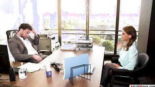 Secretary facefucked and anal rides boss