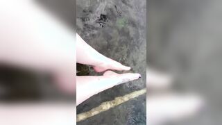 Soft crazy sexy foot into the water