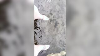Soft crazy sexy foot into the water
