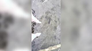 Soft crazy sexy foot into the water