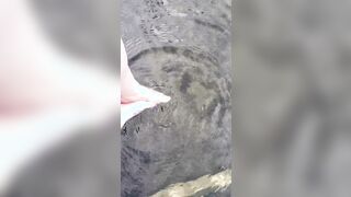 Soft crazy sexy foot into the water