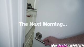 Stepdad gets a POV blowjob from hot blonde