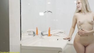 anus stretching with a long toy