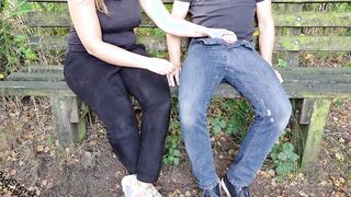 I was walking with my stepsister until we came across this bench...
