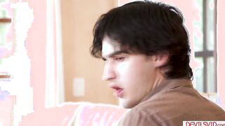 Guy tit fucking big tits stepmom in law