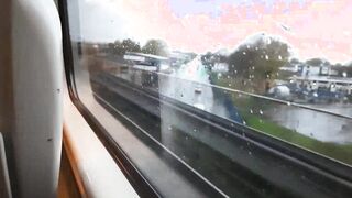 I pull out my dick in front of the slut in the train