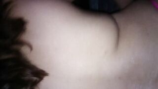 I put on the pink lingerie that he likes so much and he records how I rides it and liking it