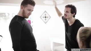 Small tits maid gets DPed by 2 thieves