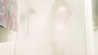 Pure masturbation into the shower
