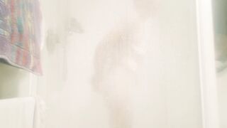 Pure masturbation into the shower