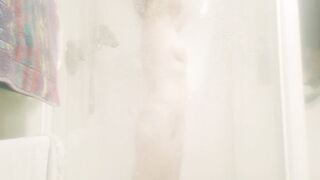 Pure masturbation into the shower