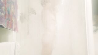 Pure masturbation into the shower