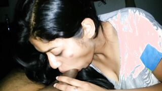 Slutty girlfriend sucking cock