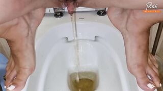 Hot cougar close up peeing inside her bathroom sub's mouth. Female Domination. Sub. Compilation one.
