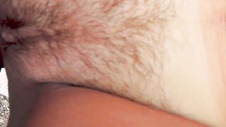 Ass cougar gets banged! on a street bench