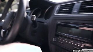 Blonde is fucked outdoors by a stranger