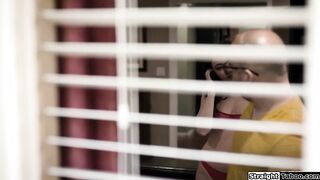 Brunette lets stalker fuck her roughly