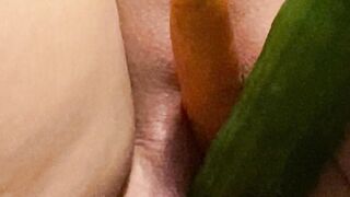 Fat twat filled with vegetables Jenna BBW goddess