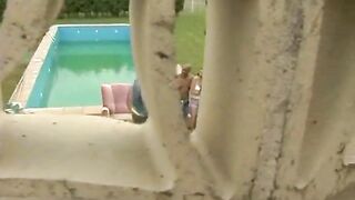interracial orgie by the pool