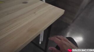 Stepbrother jerks off while watching Mina Moon finger bang herself