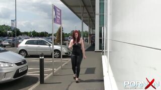 Chubby Goddess Jay Rose peeing outdoor