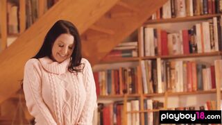 Chubby mom pornstar Angela White flashes her epic natural breasts