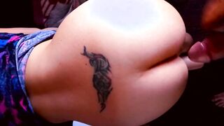 Rough doggy with Bae mom and powerful creampie on buttocks
