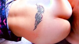 Rough doggy with Bae mom and powerful creampie on buttocks