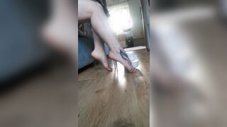 A young dude likes to secretly shoot his professor's legs