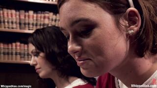 Lesbian coeds in taboo sex with nun